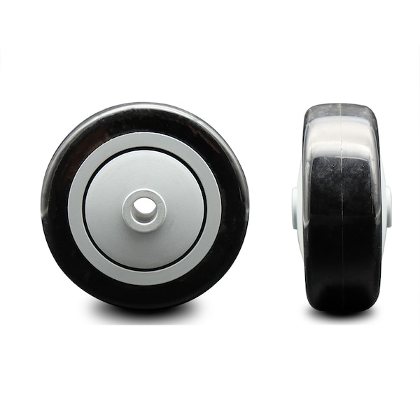 SCC - 3.5" Black Poly on Polyolefin Wheel Only - 3/8" Bore - 300 lbs Capacity